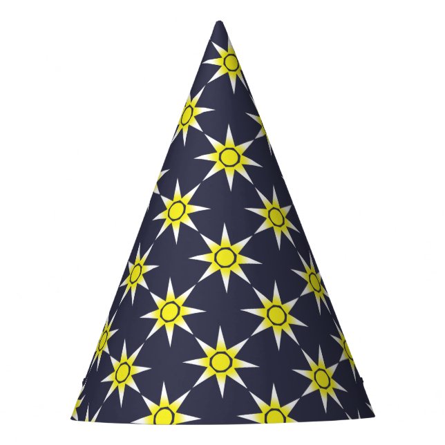 Yellow White Magic Sun-Produkt Partyhütchen (Vorderseite)