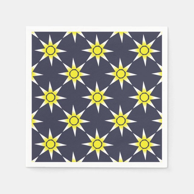 Yellow White Magic Sun-Produkt Serviette (Vorderseite)