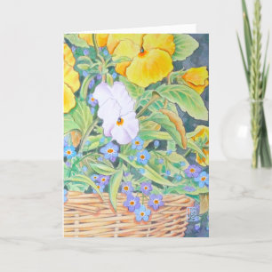 Yellow & White Pansies Get Well Karte
