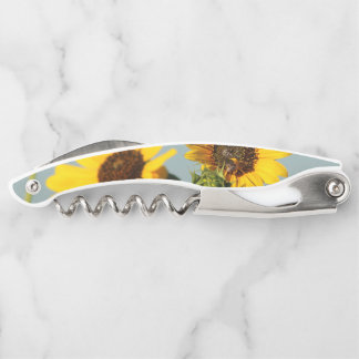 Yellow Wild Sunflowers with Bee Photograph Kellnermesser