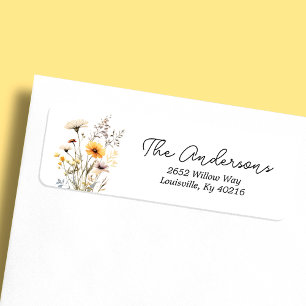 Yellow Wildblume Boho Baby Showadresse