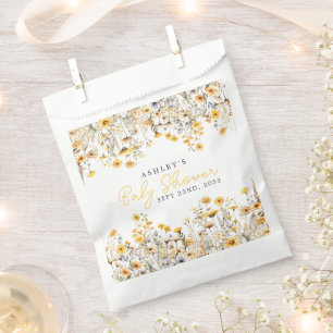 Yellow Wildblume Boho Watercolor Babydusche Geschenktütchen