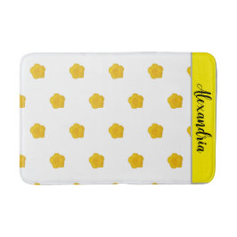 Yellow Wildflower customizable  Photo Bath Mat Badematte