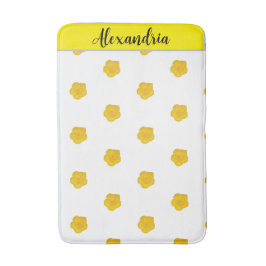 Yellow Wildflower customizable Photo Bath Mat Badematte
