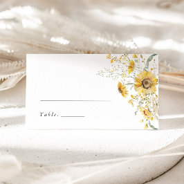 Yellow Wildflower Sunflower Wedding Place Card Platzkarte
