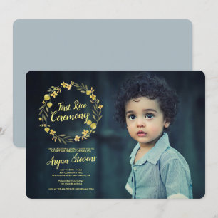 Yellow Wreath First Rice Zeremonie Einladung