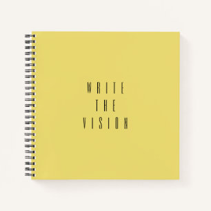 Yellow 'Write the Vision' Typografy Journal Notizbuch