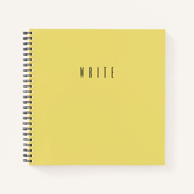 Yellow Write Typografy Text Notizbuch (Vorderseite)