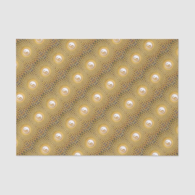 Yellow Ying Yang Mandala Seidenpapier (Vorderseite)