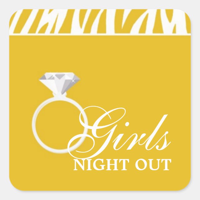 Yellow Zebra Girls Night Out Sticker (Vorderseite)