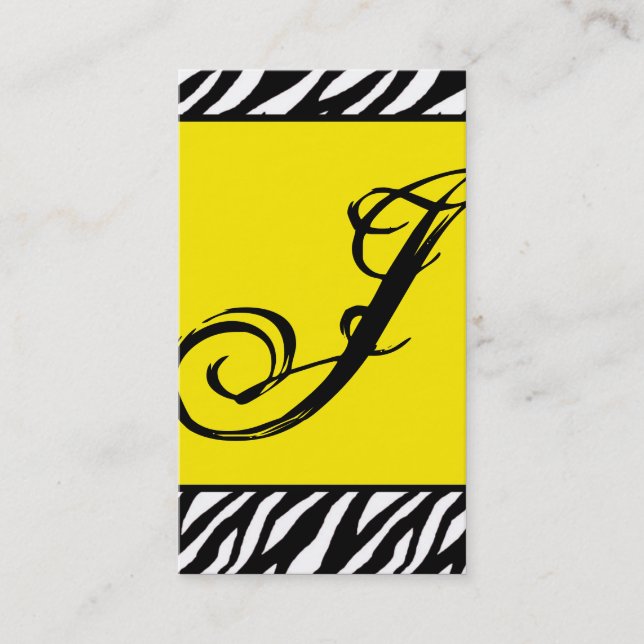 Yellow Zebra Print Patches Business Card Visitenkarte (Vorderseite)