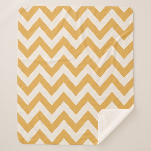 Yellow Zickzack Zigzag Muster Sherpadecke (Vorderseite)