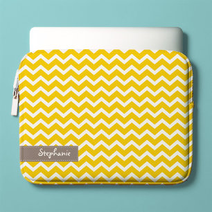 Yellow Zig Zag Chevrons Pattern Laptopschutzhülle
