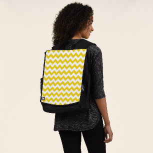 Yellow Zigzag, gelb Zickzack, geometrisches Muster Rucksack