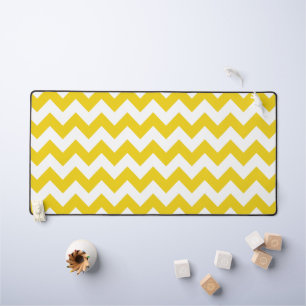 Yellow Zigzag, gelb Zickzack, geometrisches Muster Schreibtischunterlage