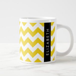 Yellow Zigzag, gelb Zickzack, Ihr Name Jumbo-Tasse