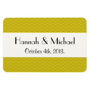 Yellow Zigzag, gelb Zickzack, Zigzag, Hochzeit Magnet