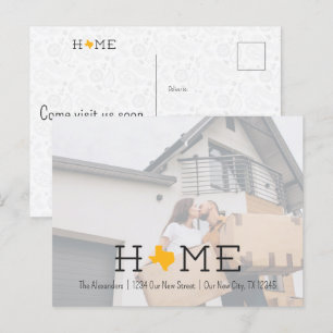 Yellow ZUHAUSE Texas Moving Ankündigung Postcard Postkarte