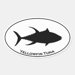 Yellowfin-Thunfisch-Symbol Ovaler Aufkleber