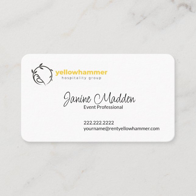 Yellowhammer Hospitality Business Cards Visitenkarte (Vorderseite)