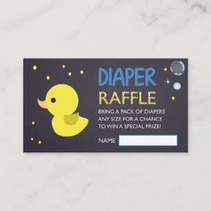 YellowRubber Ducky Diaper Raffle Ticket für die Ko Begleitkarte
