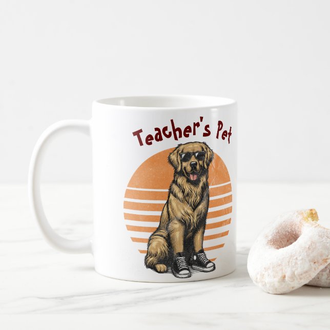 Yellows mit Sonnenbrille Golden Retriever Kaffeetasse (Mit Donut)