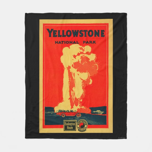 Yellowstone, altes zuverlässiges Werbungs-Plakat Fleecedecke (Vorderseite)