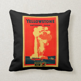 Yellowstone, altes zuverlässiges Werbungs-Plakat Kissen