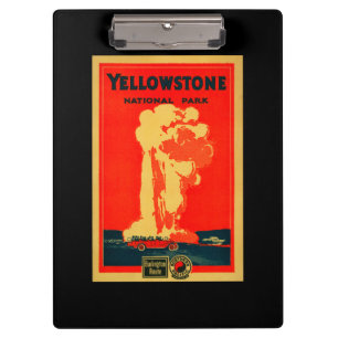 Yellowstone, altes zuverlässiges Werbungs-Plakat Klemmbrett