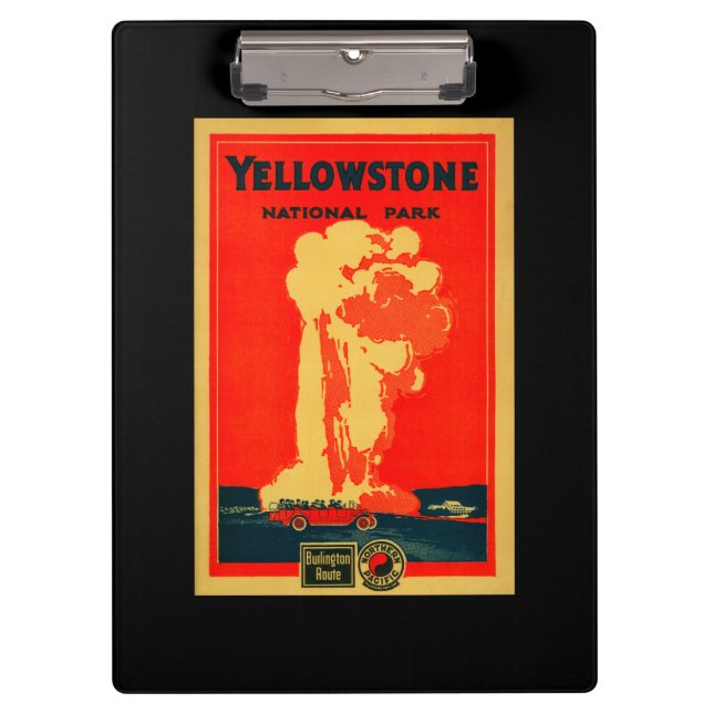 Yellowstone, altes zuverlässiges Werbungs-Plakat Klemmbrett (Vorderseite)