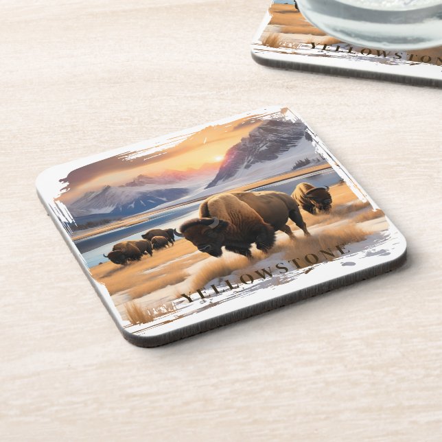 Yellowstone Bison Beverage Coaster Getränkeuntersetzer (Linke Seite)