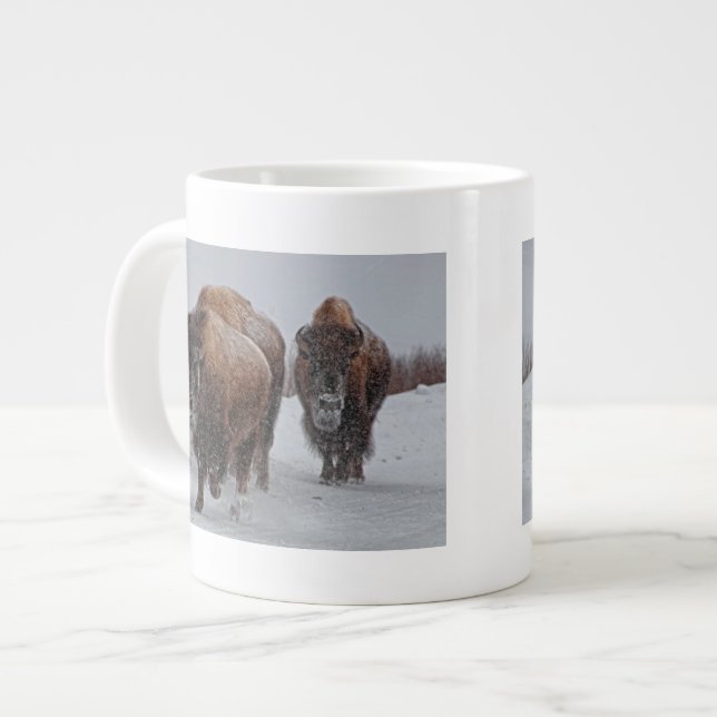 Yellowstone-Bison Jumbo-Tasse (Vorderseite Links)