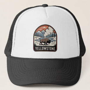Yellowstone-Bison-Retro-Park-Abzeichen Truckerkappe