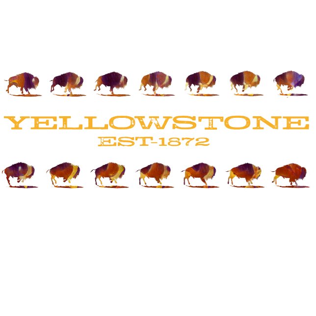 Yellowstone Bison Running T-Shirt (Von Creator hochgeladen)