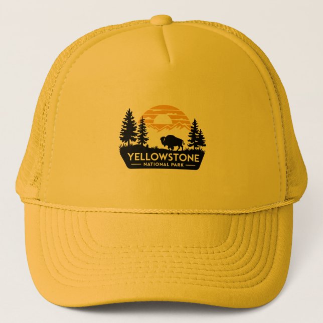 Yellowstone Bison Trucker Hat Truckerkappe (Vorderseite)