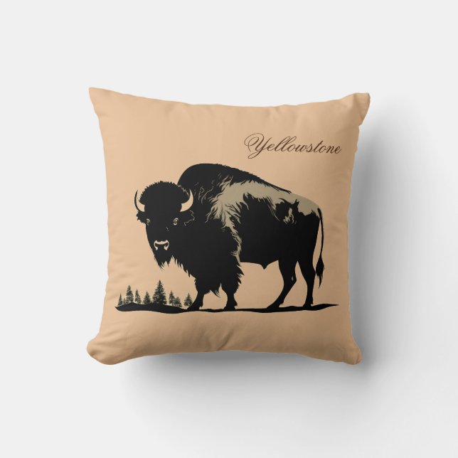 Yellowstone Buffalo Kissen (Vorderseite)
