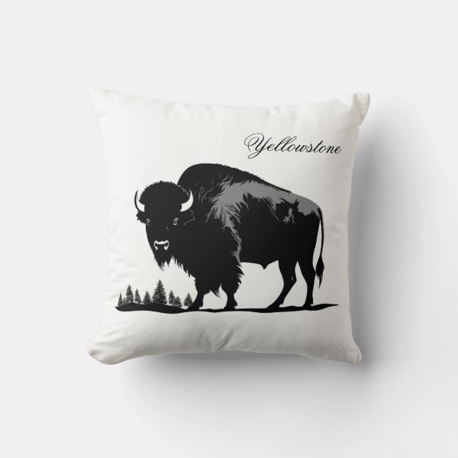 Yellowstone Buffalo Kissen (Vorderseite)