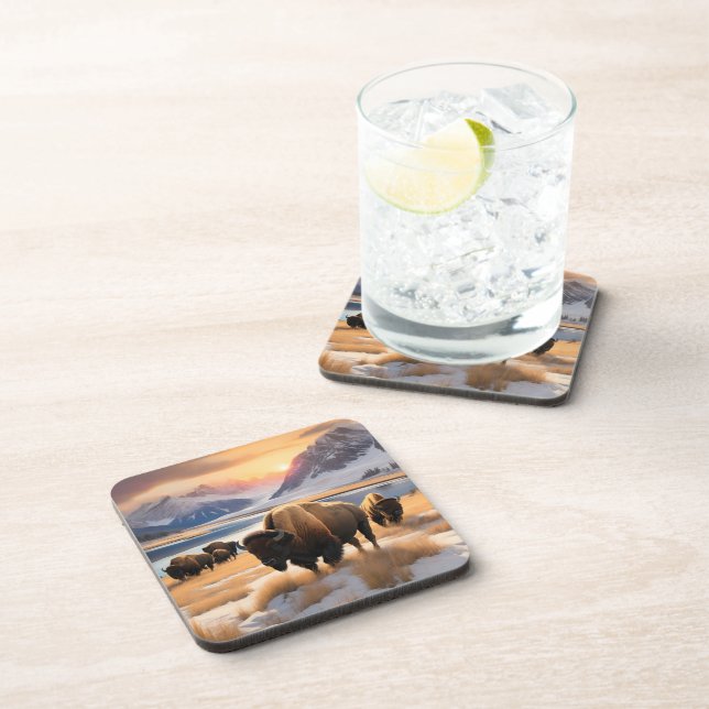 Yellowstone Buffalo Untersetzer Set (Rechte Seite)