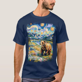 Yellowstone Colorful Landscape Vintage Animal Bear T-Shirt