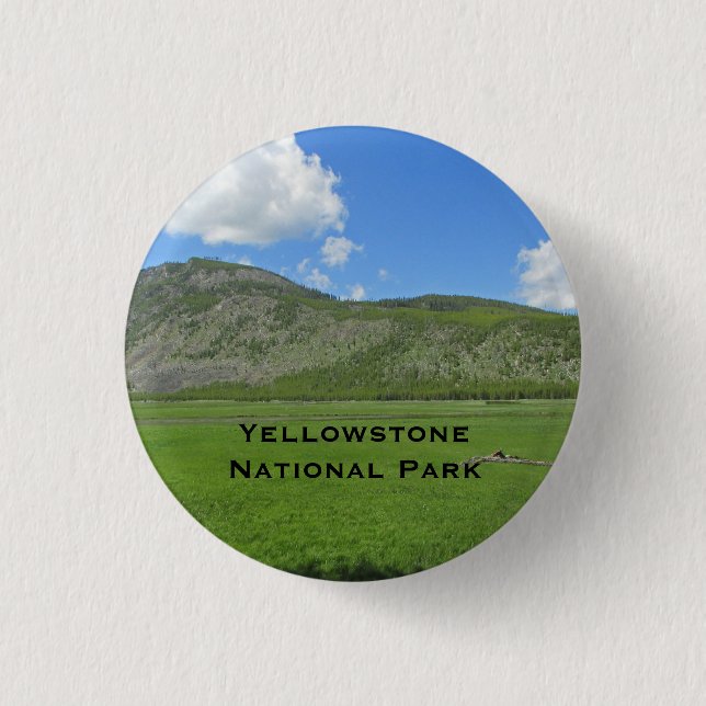 Yellowstone Einzigartiges Foto Landschaft National Button (Vorderseite)