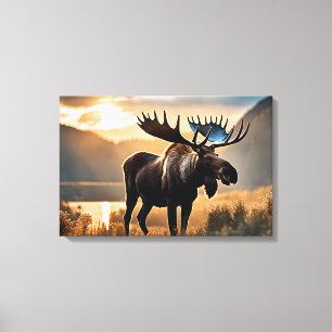 Yellowstone Elche Leinwand Art