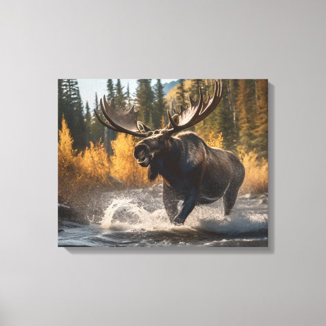 Yellowstone Elche Leinwand Art (Vorderseite)