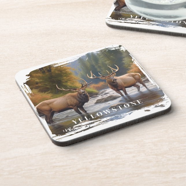 Yellowstone Elk Beverage Coaster Getränkeuntersetzer (Linke Seite)