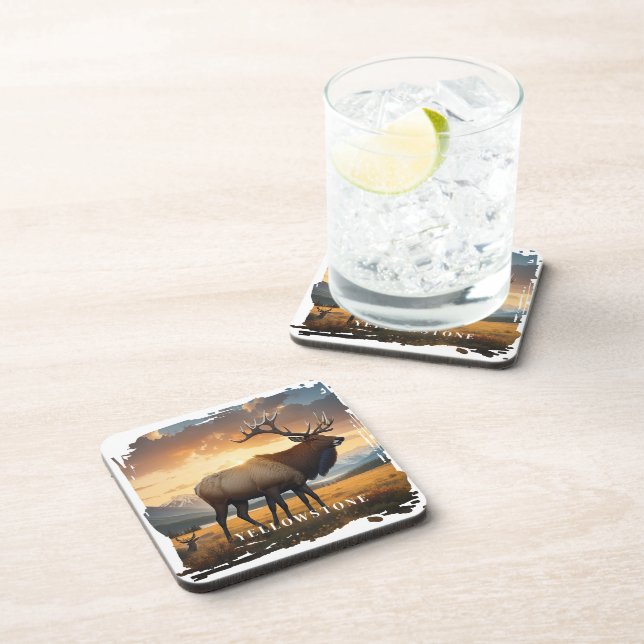 Yellowstone Elk Beverage Coaster Getränkeuntersetzer (Rechte Seite)