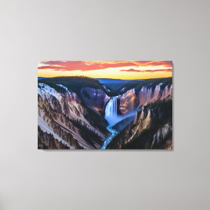 Yellowstone Falls Leinwand Art