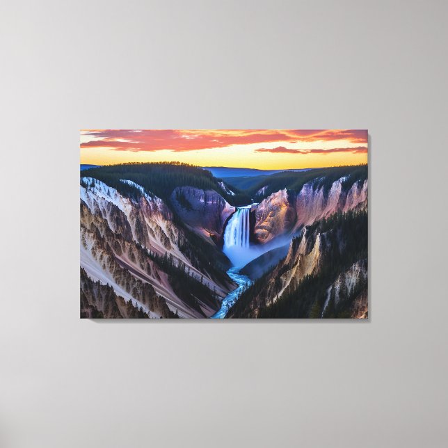 Yellowstone Falls Leinwand Art (Vorderseite)