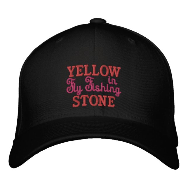 Yellowstone Fliegenfischerei bestickte Baseballkap Baseballkappe (Vorderseite)