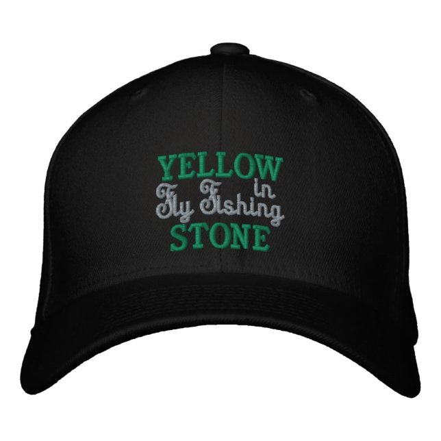 Yellowstone Fliegenfischerei bestickte Baseballkap Baseballkappe (Vorderseite)