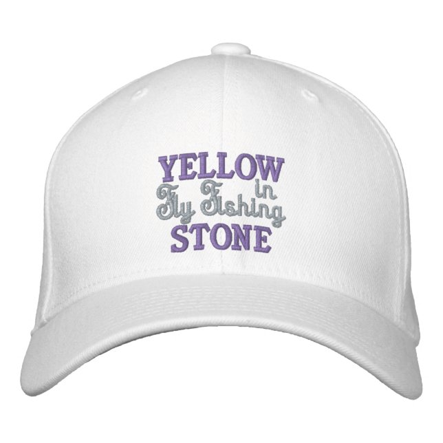 Yellowstone Fliegenfischerei bestickte Baseballkap Baseballkappe (Vorderseite)