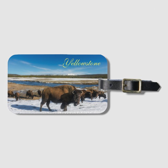 Yellowstone Gepäcktag-Buffalo Gepäckanhänger (Vorderseite (Horizontal))